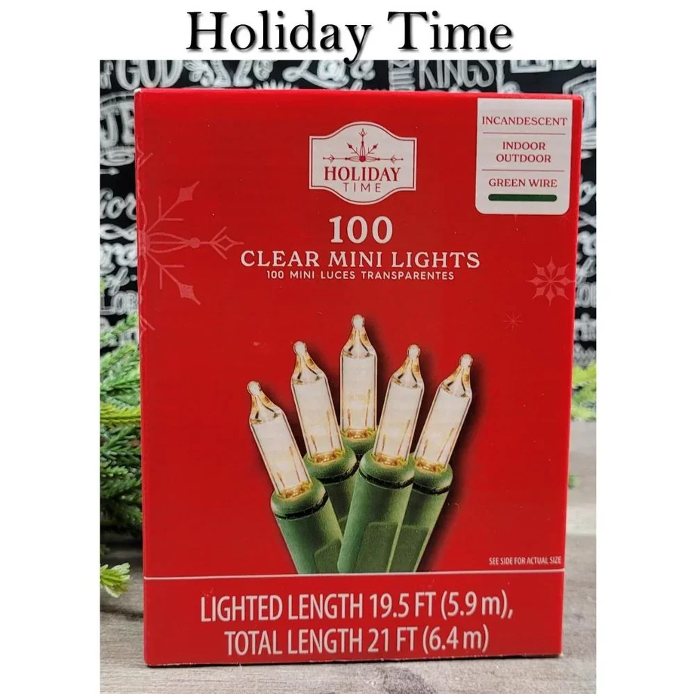 Holiday Time 100 Clear Mini Christmas String Lights NWT